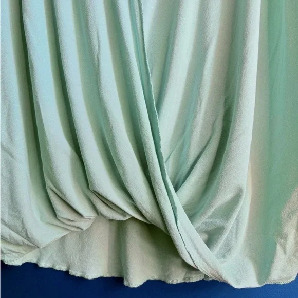 Zenana Outfitters Light Green Cuffed Sleeve Wrap Blouse - Picture 4 of 6